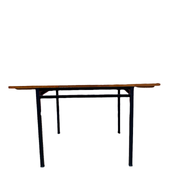 Mahogany veneer dining table by Marcel Gascoin 1960 for Alveole