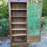 Vintage mesh cabinet in solid oak rococo period 1930