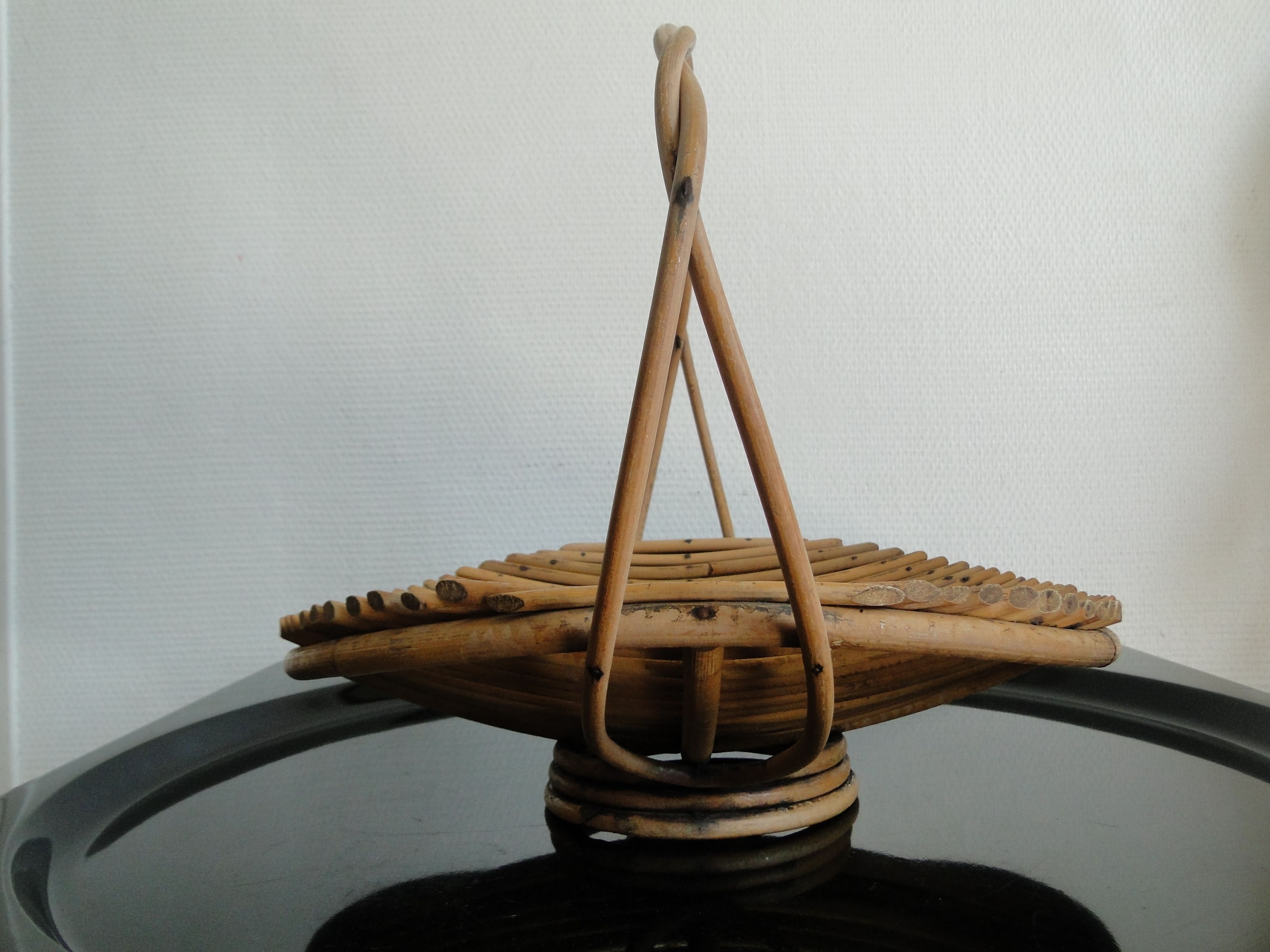 Vintage rattan basket fruit basket France 1960s