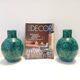 Pair of Handcrafted Green Ceramic Vases by Fanciullacci, Italy