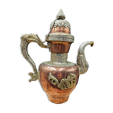 Tibetan ceremonial copper teapot aftaba dragon ewer