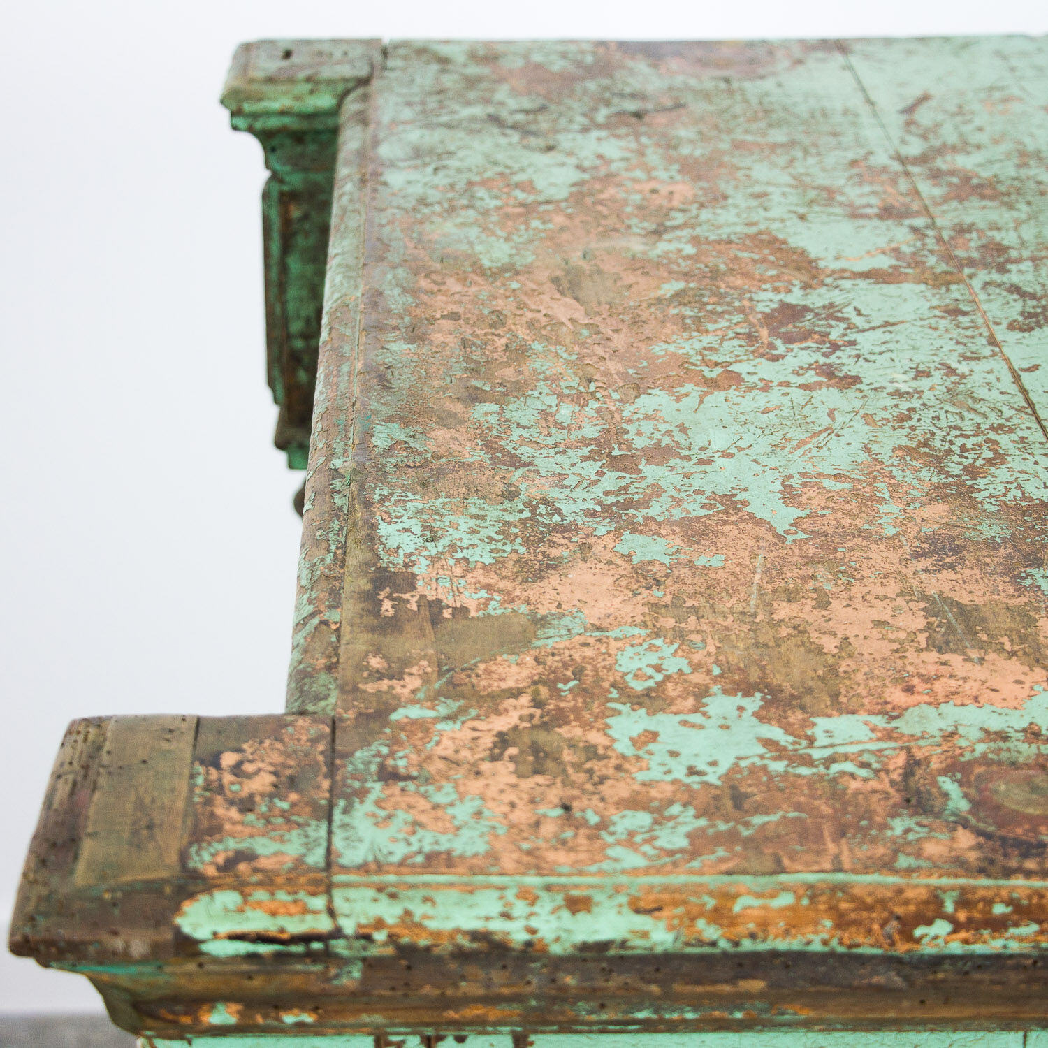 Green French antique cabinet