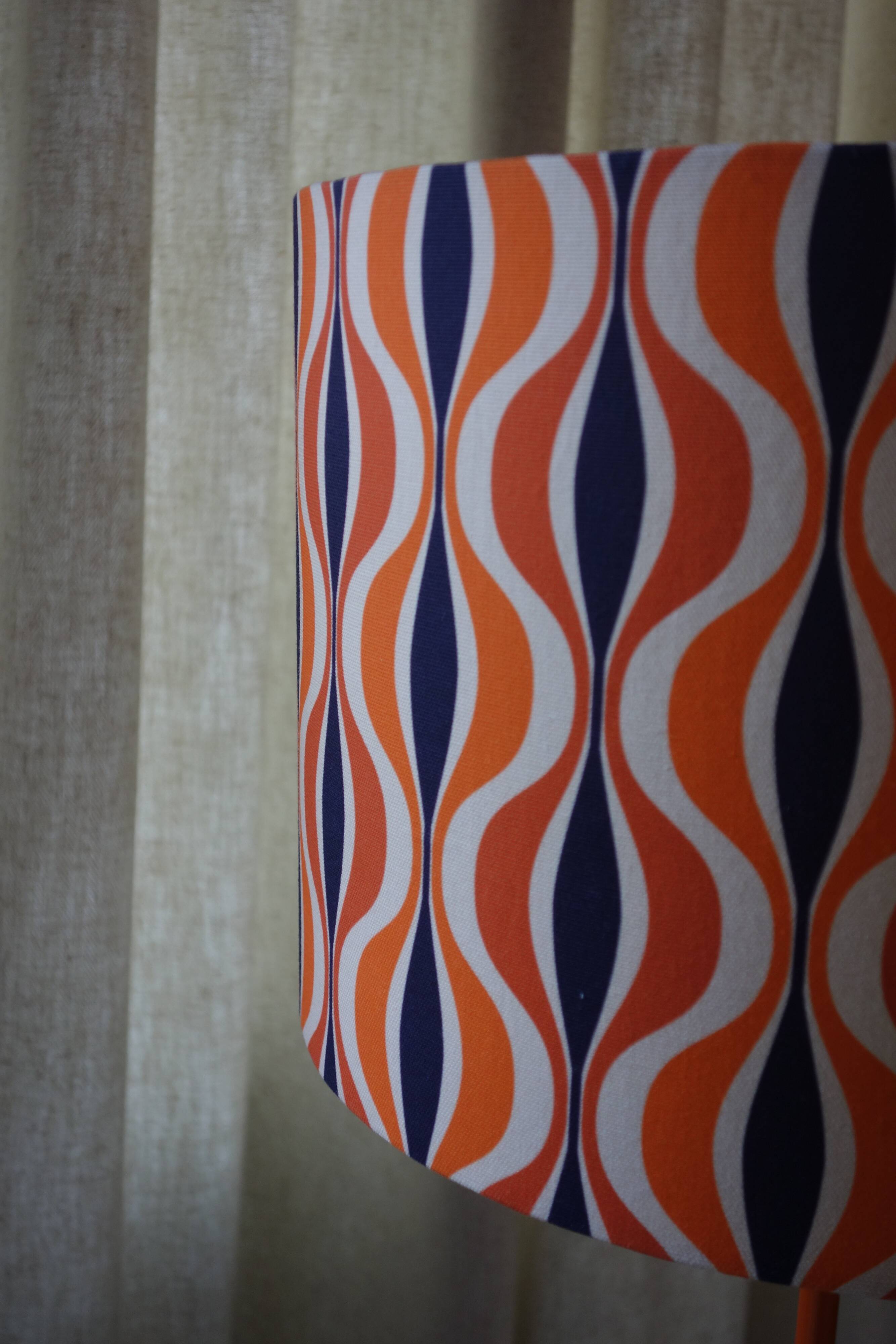 Vintage 1970s tulip-shaped floor lamp with contemporary lampshade