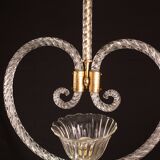 Lustre suspendu en forme de cœur art déco par barovier e toso, années 1940