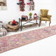 Navy blue & pink runner rug 83x380cm