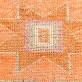 3x11 Tile Red Turkish Runner, Handmade Wool Runner Rug, 96x337Cm