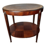 Marquetry pedestal table