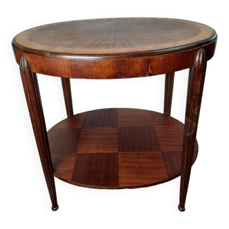 Marquetry pedestal table