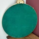 Large round gold metal mirror