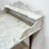 Vintage marble and wood toilet table