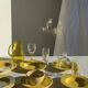Set of 6 vintage yellow deep plates D22.5 H3.5
