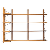 Vintage corner shelf in wood and metal, design, Italy, 1960s