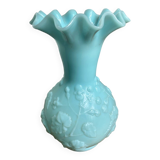 Blue opaline glass vase