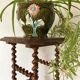 Side table, antique pedestal table in turned wood