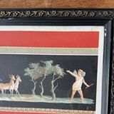 Gouache or watercolor depicting scenes from Pompeii at the end of the 19th century