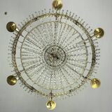 Beaded bag chandelier, six lights, circa 1800