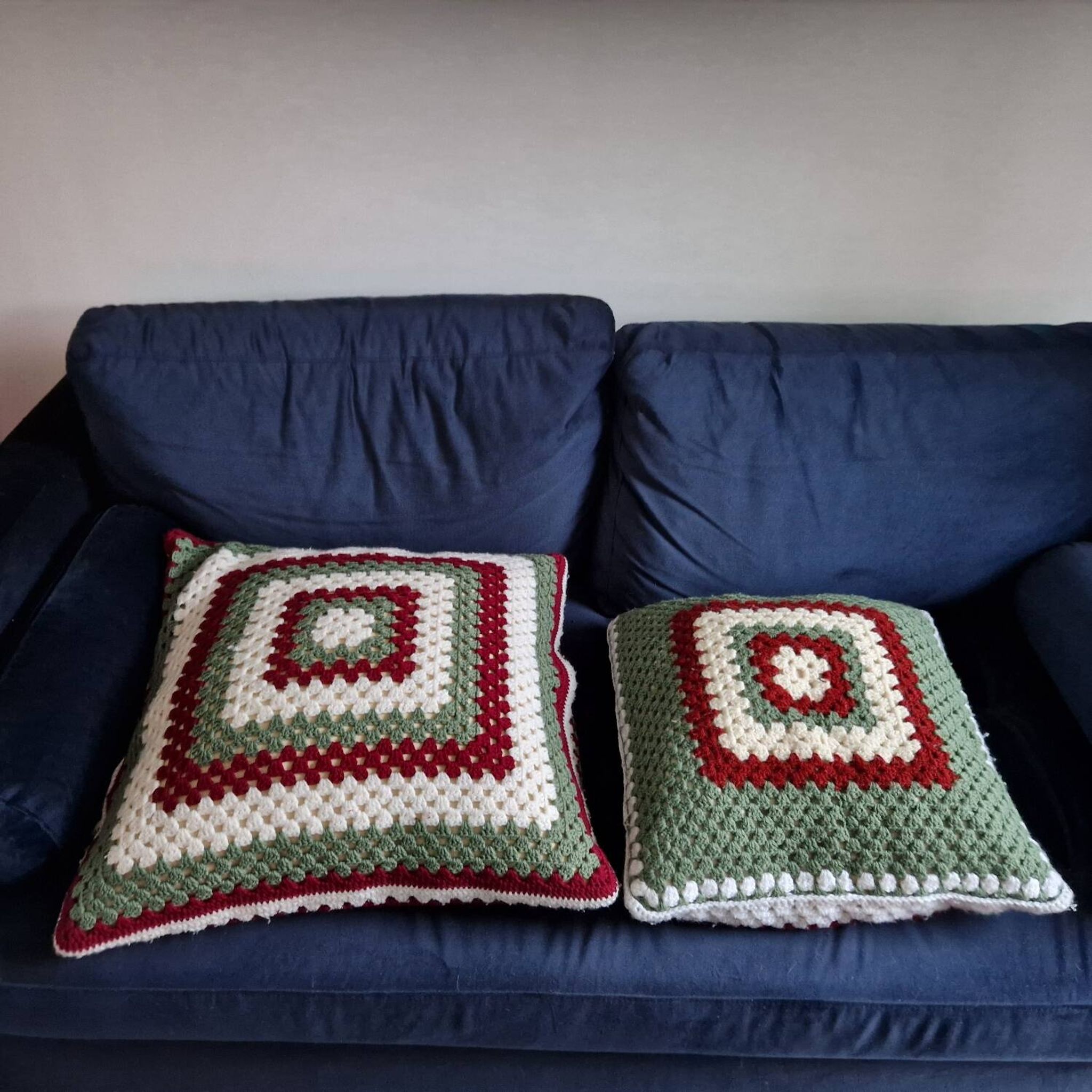 Retro crochet cushions