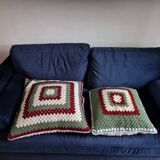 Retro crochet cushions
