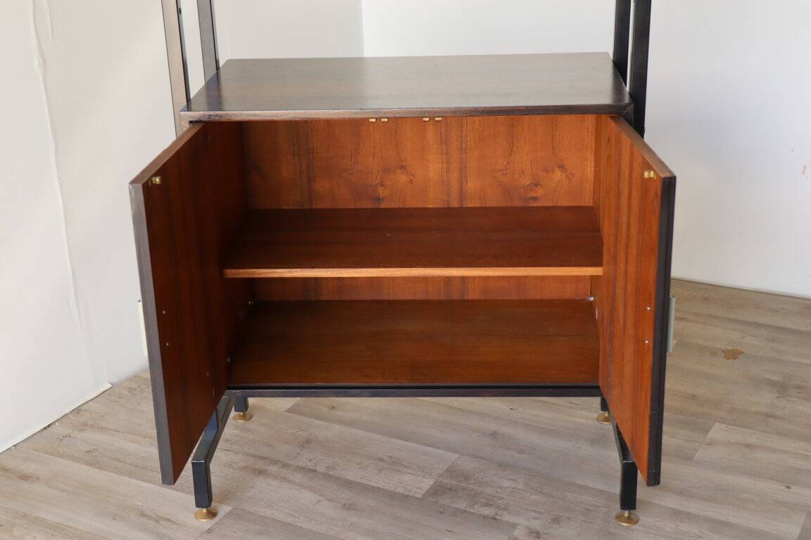 Vintage modular storage unit in wood and metal - 1960