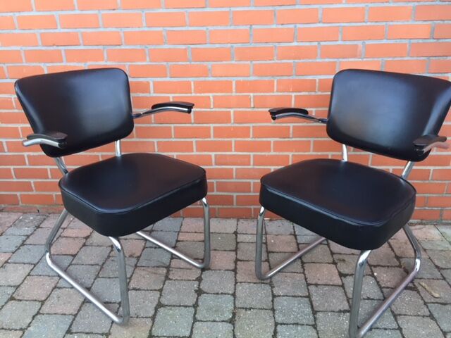 Pair of tubular chairs fana gispen 60s