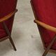 Pair of burgundy boomerang armchairs Antonin Suman Ton Bystrice (Thonet)