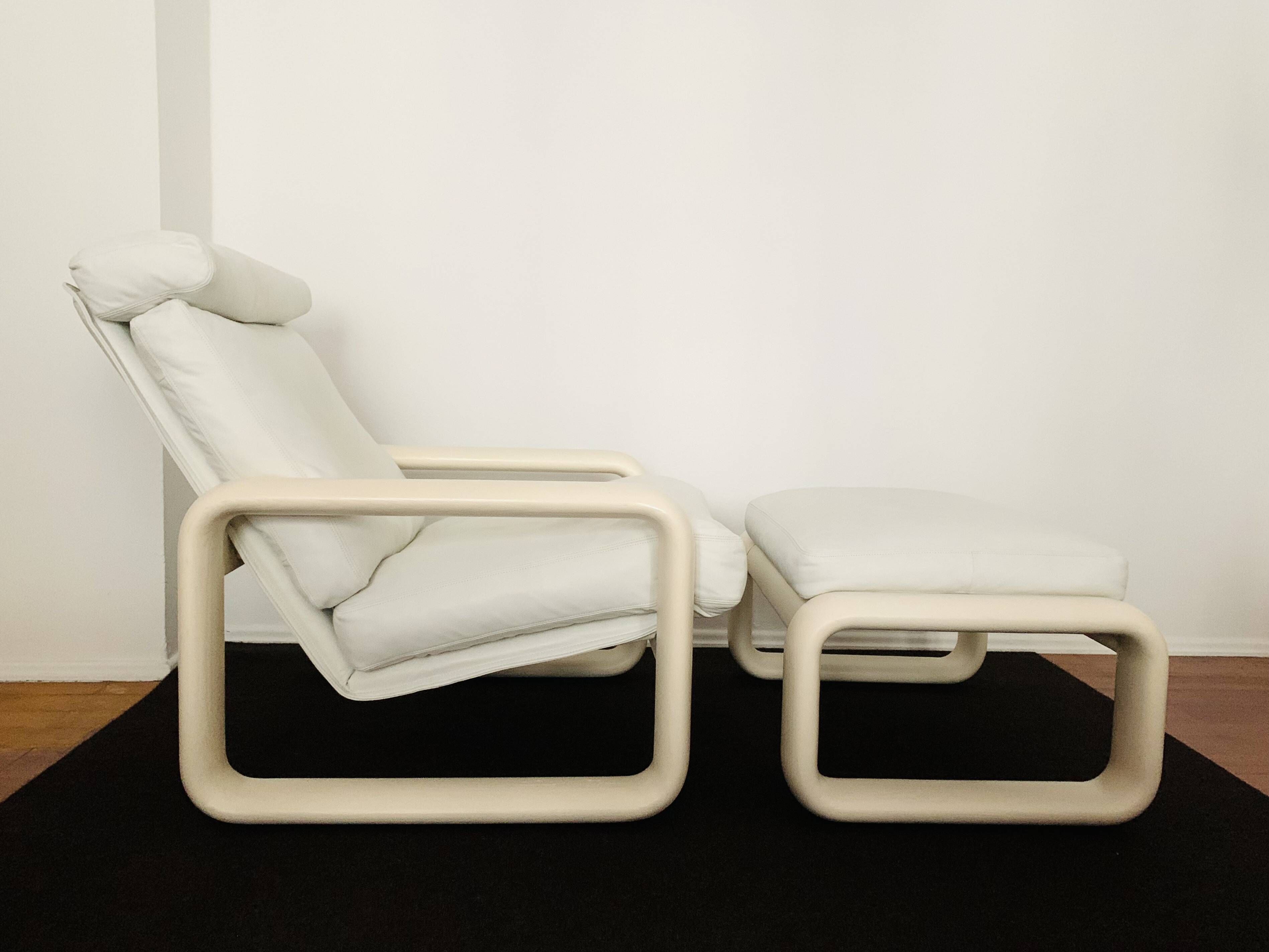 Hombre Leather Chair & Ottoman by Burkhard Vogtherr for Rosenthal