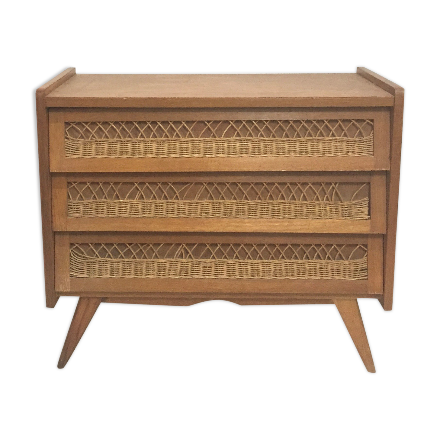 60s rattan dresser