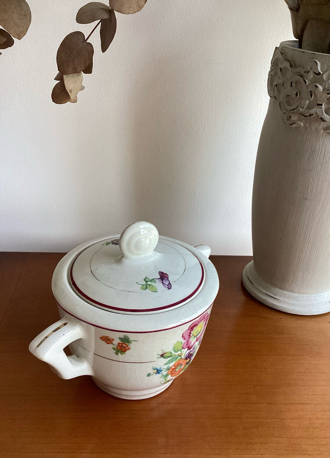 Former ceramic sugar bowl Moulin des Loups