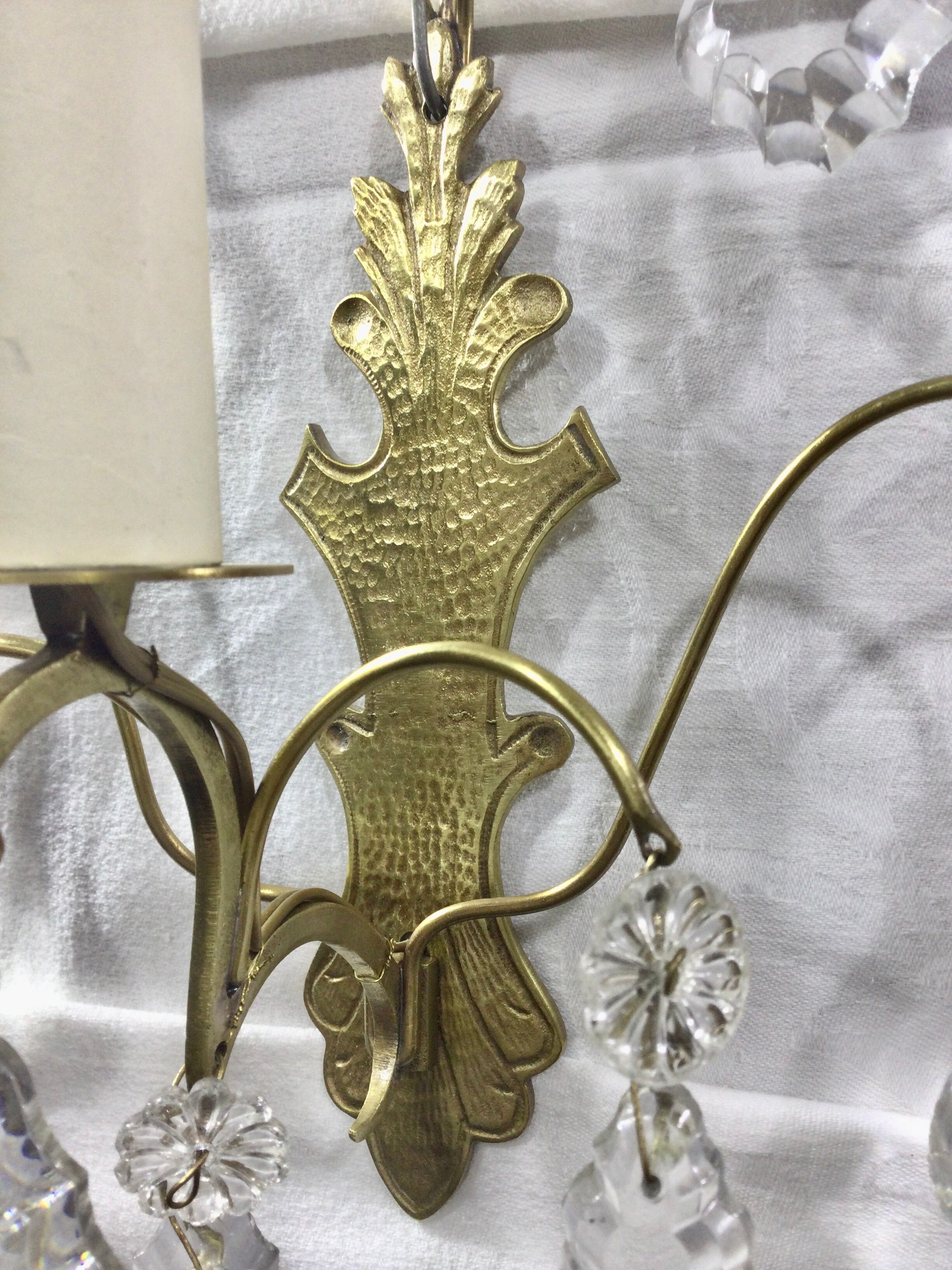 Pair of Wall Lamp Bronze And Crystal 1 Light
