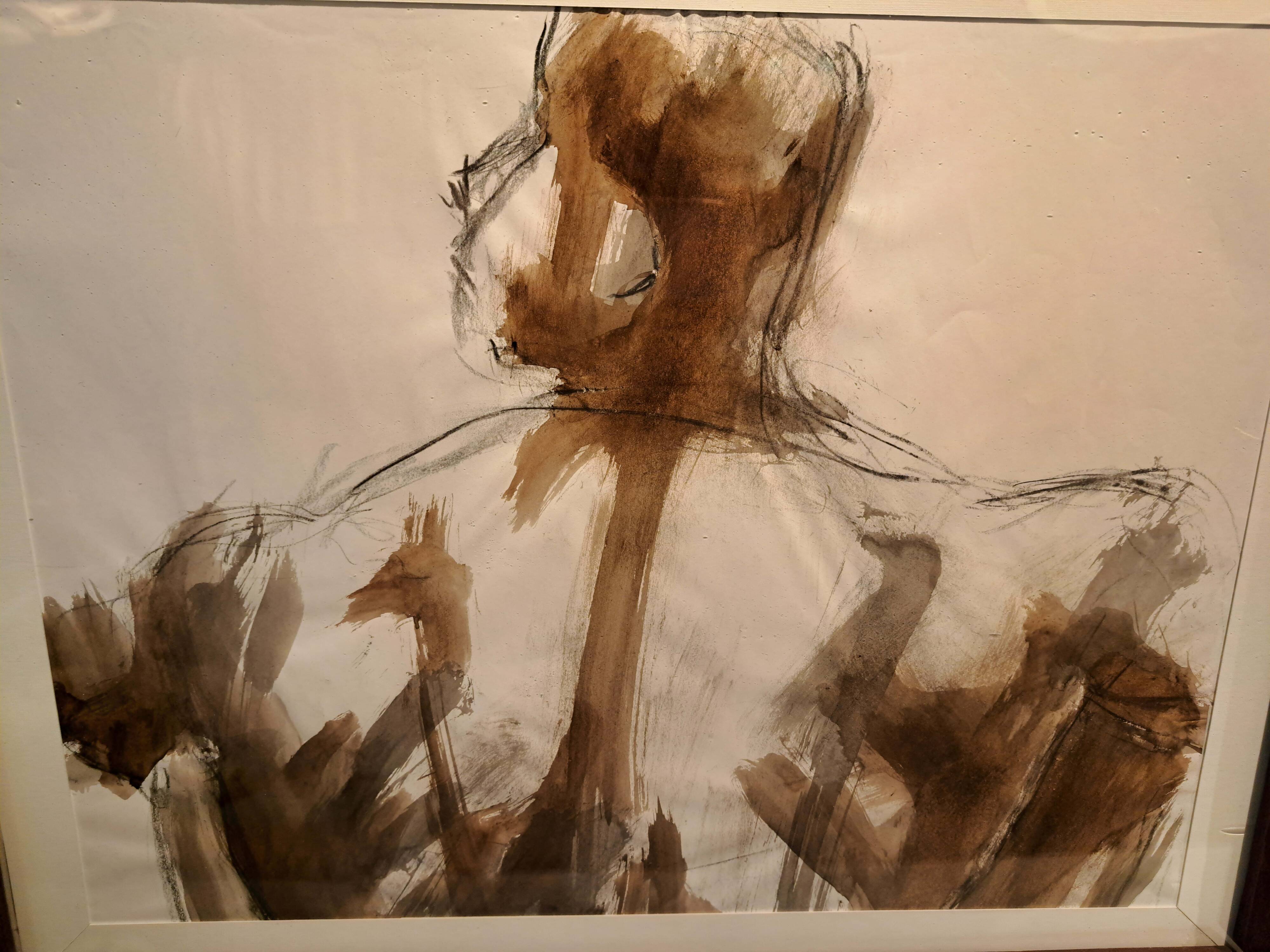 sepia drawing in orientalist frame