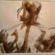 sepia drawing in orientalist frame