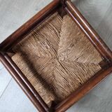 Tabouret ancien en paille et bois