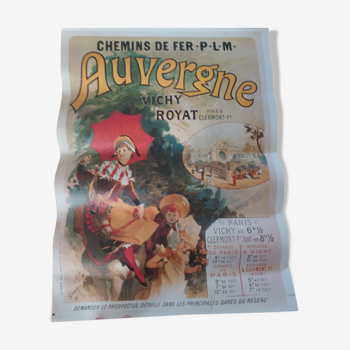 Old poster Chemin de Fer Auvergne Vichy Royat