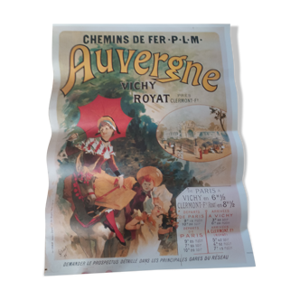 Old poster Chemin de Fer Auvergne Vichy Royat