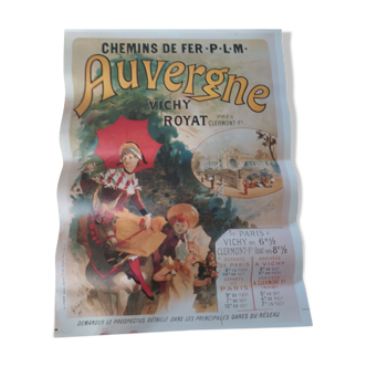 Affiche ancienne Chemin de Fer Auvergne Vichy Royat