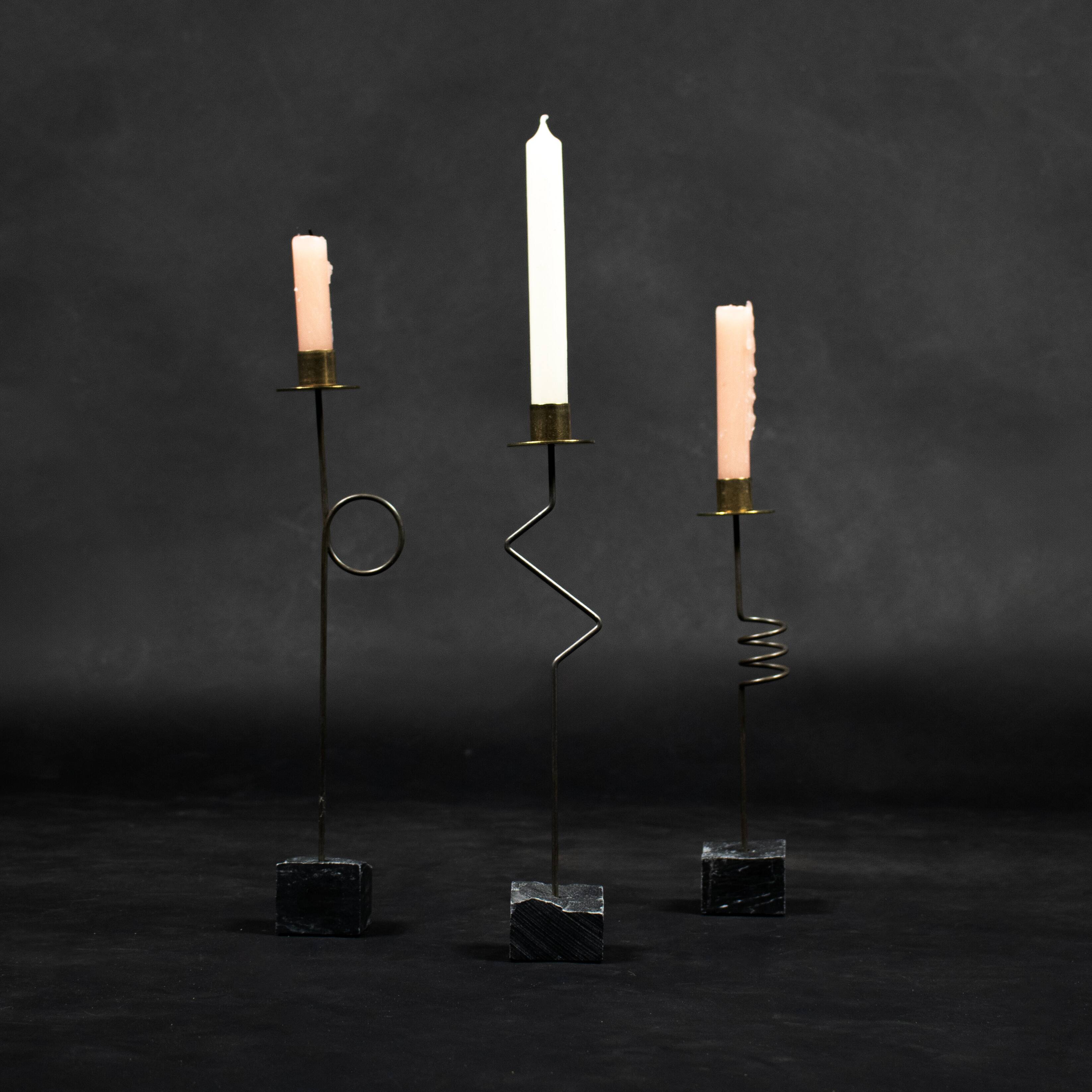 Postmodern Ikea candlesticks, "Kräsen" model, 1980s