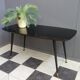 Black coffee table with Black glass plate 1960s