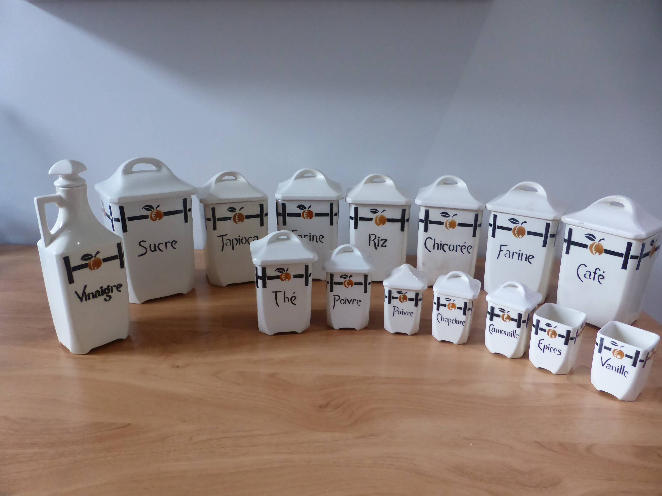 15 vintage porcelain spice boxes from Badonviller 240561