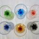 6 colorful vintage crystal wine glasses