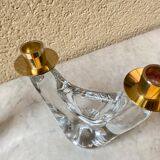 Pair of candlestick crystal Schneider France vintage 60s tbe