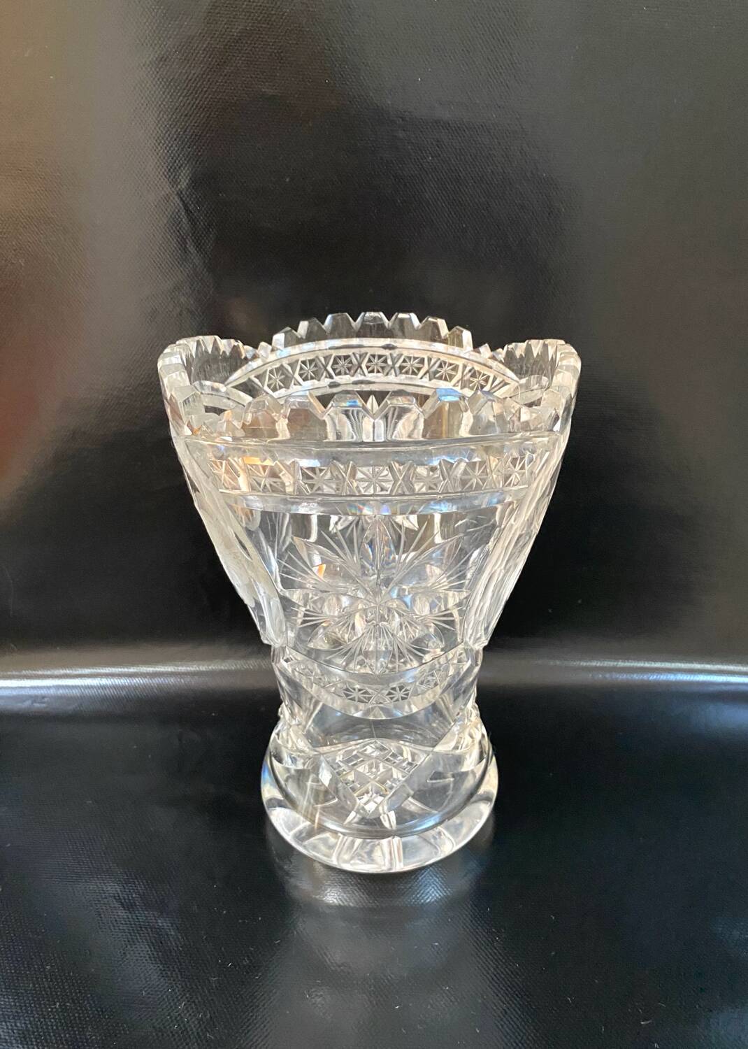 Vintage cut crystal vase
