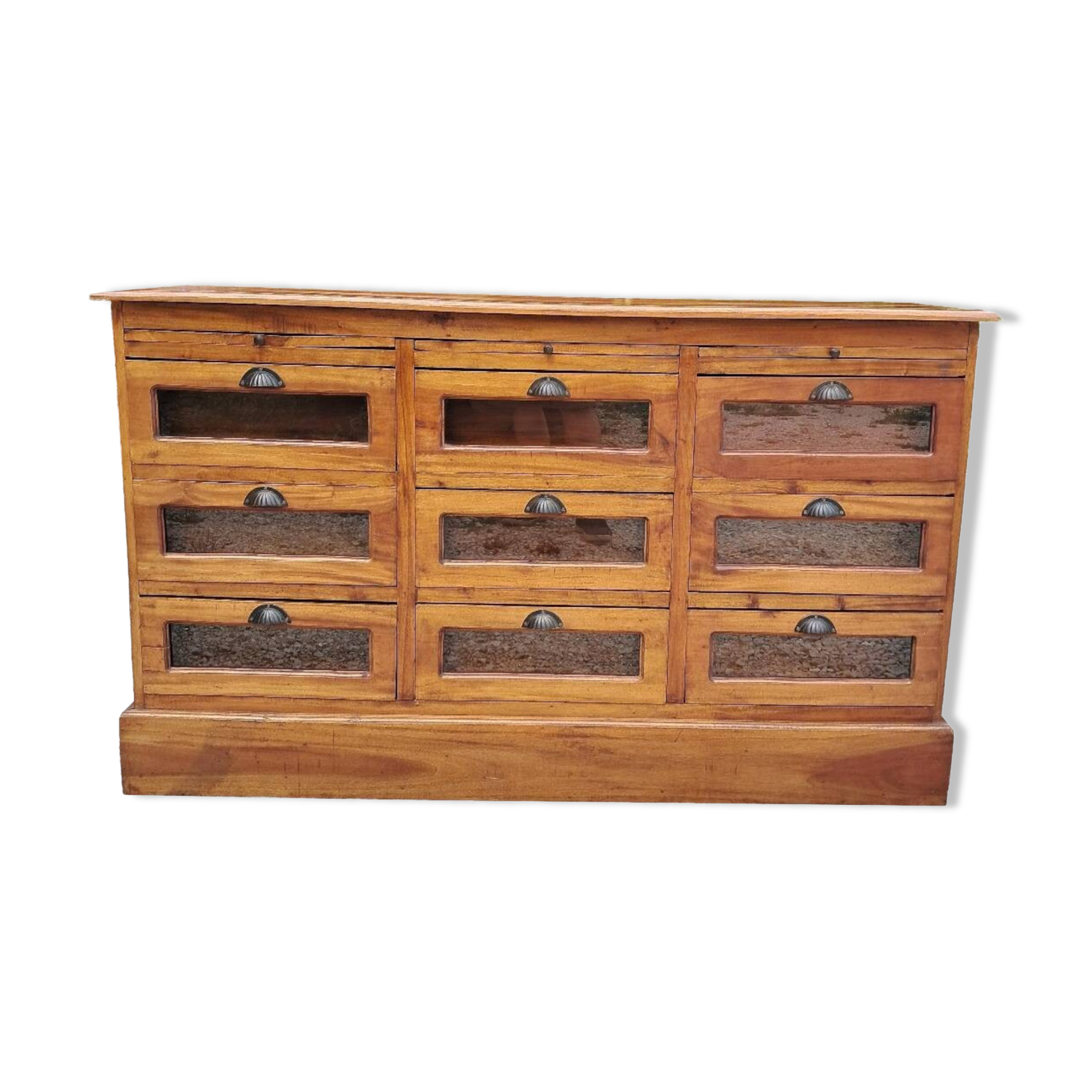 Commode grainetier 9 tiroirs vitrés
