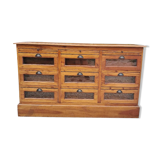 Grain chest of drawers with 9 glass drawers