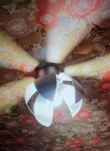 A set of brushed stainless steel flowers sconces