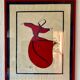Contemporary Art Painting Signed 1992 Embroidered - Whirling Dervish - Framed