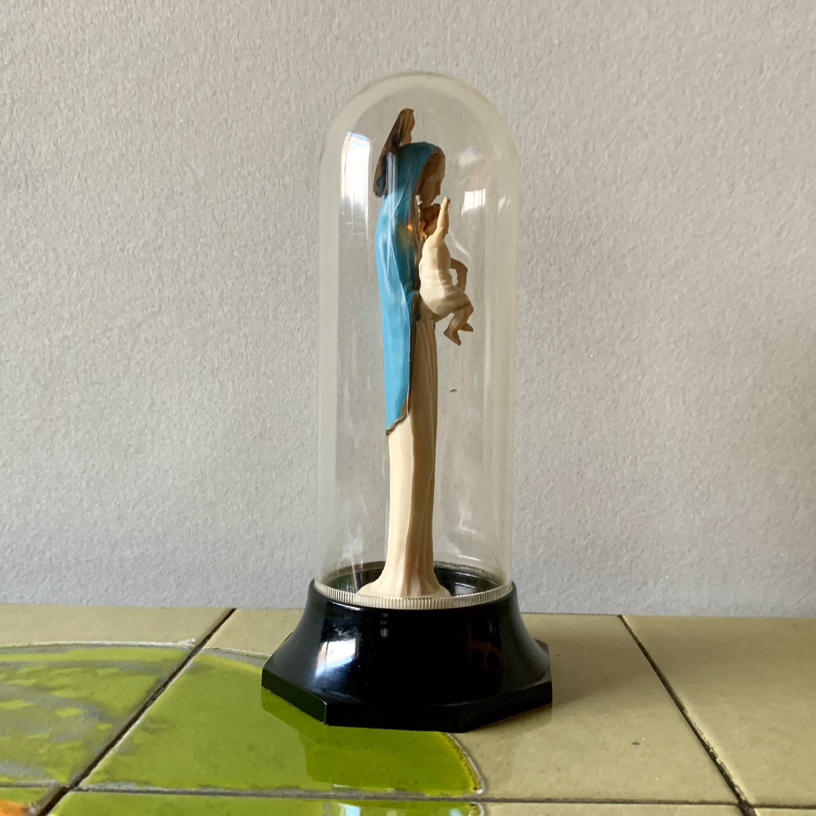 Madonna under bell with Baby Jesus in plastic - Made in Italy - 1960.