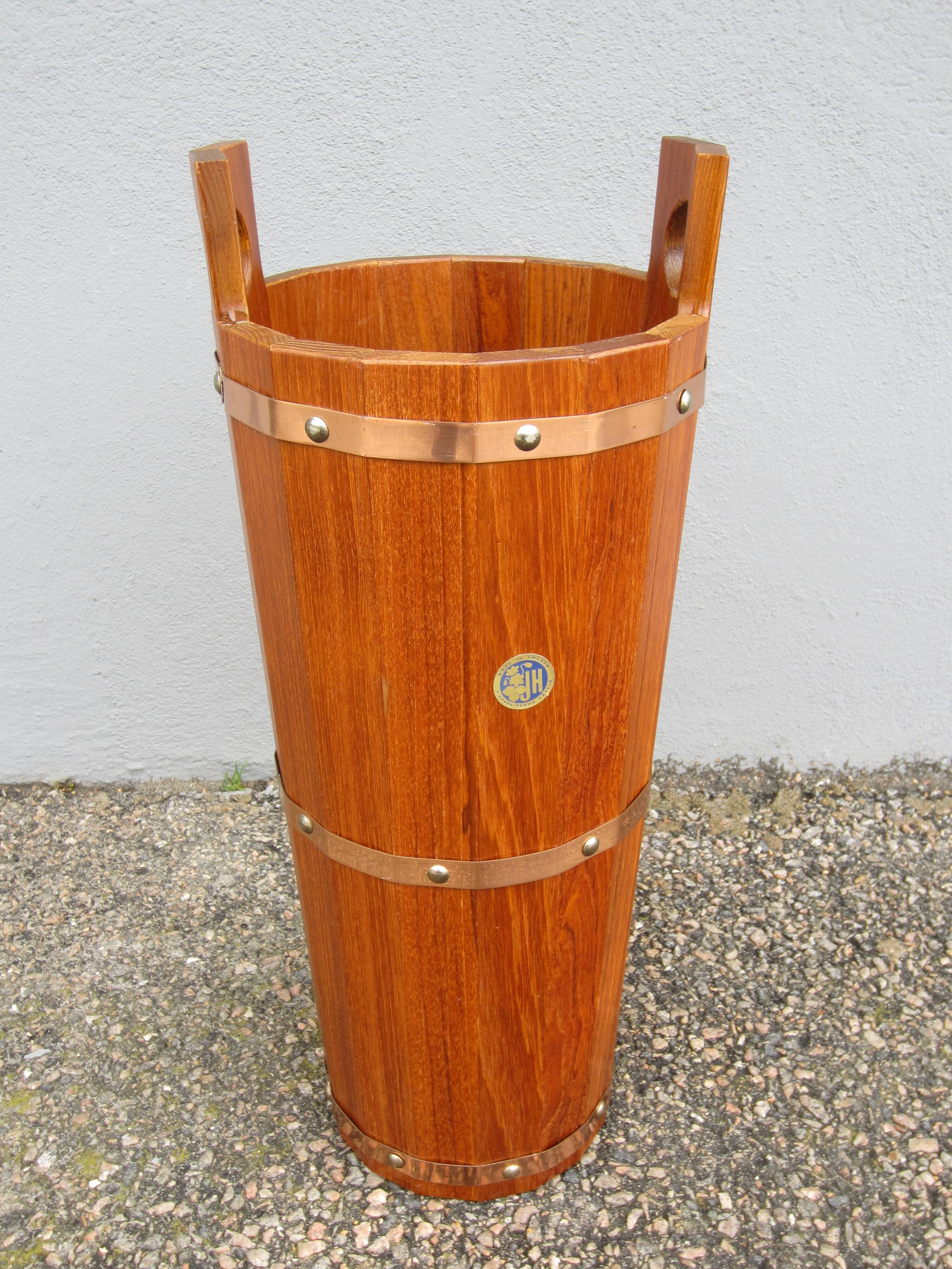 Scandinavian teak umbrella stand by JH Sävsjö