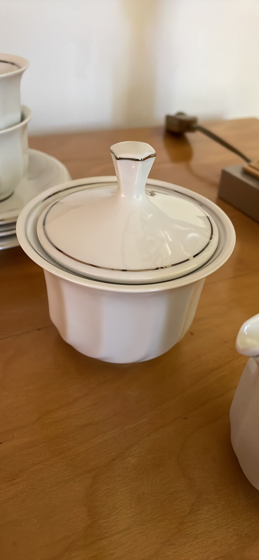 Vintage white porcelain coffee service from hollóháza hungary