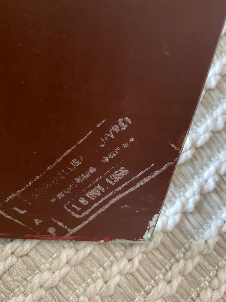 Vintage bevelled mirror 93x63cm