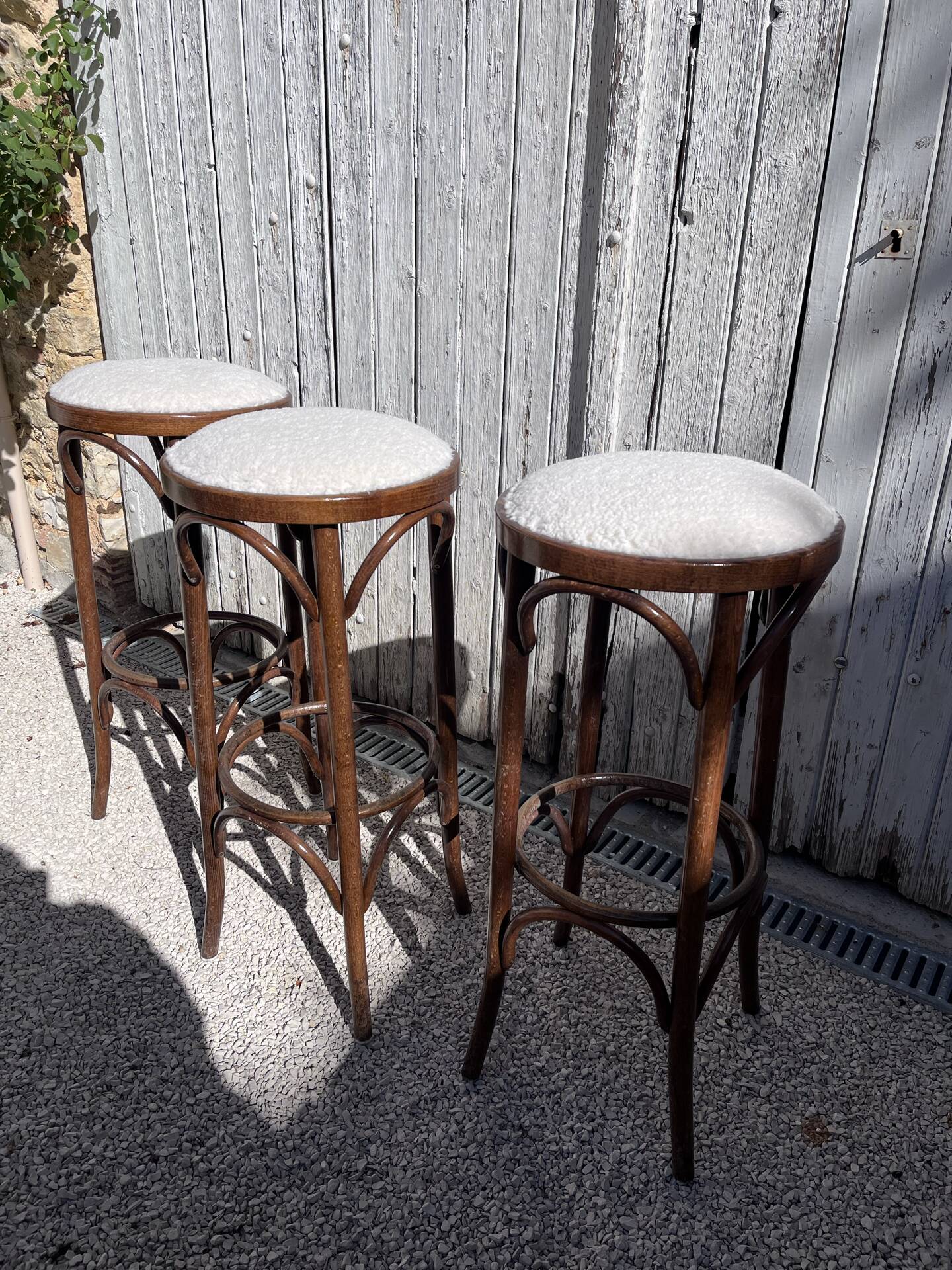 3 tabourets de bar style Thonet